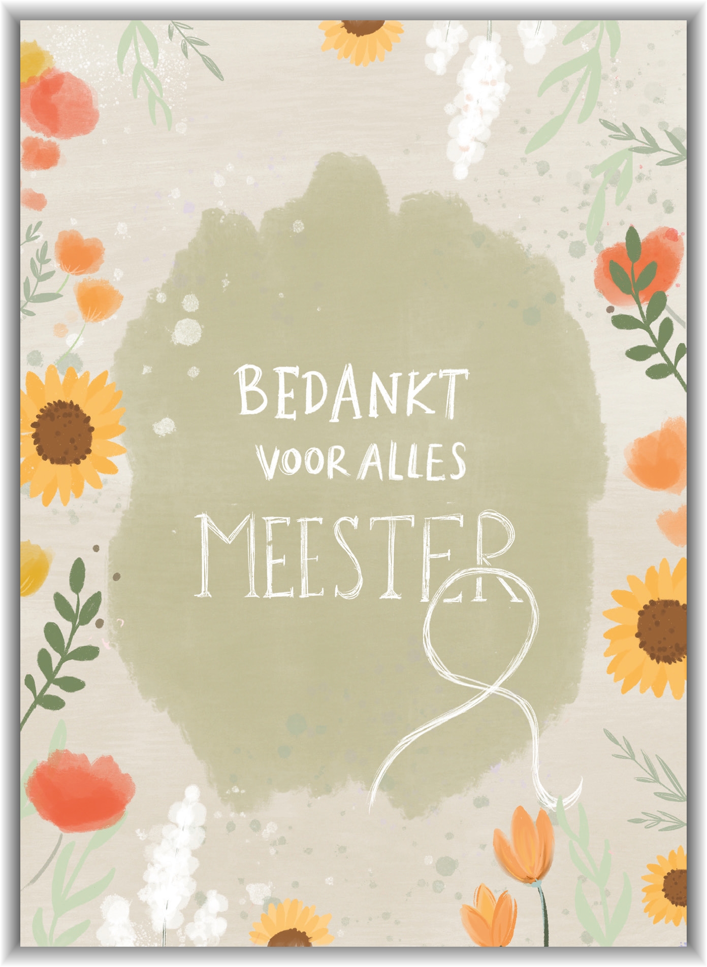 Kaartje A7 Bedankt voor alles meester!