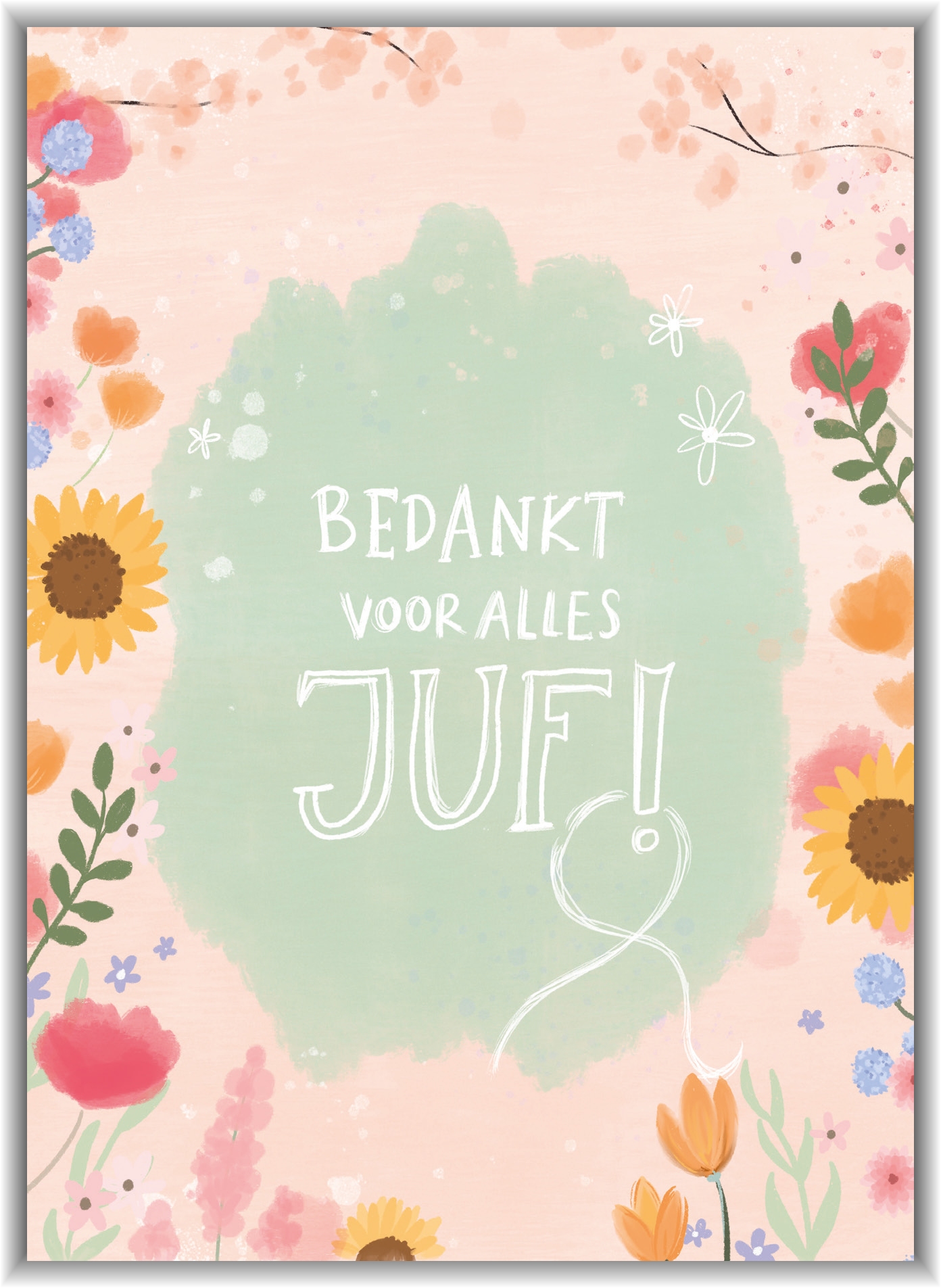 Kaartje A7 Bedankt voor alles juf!