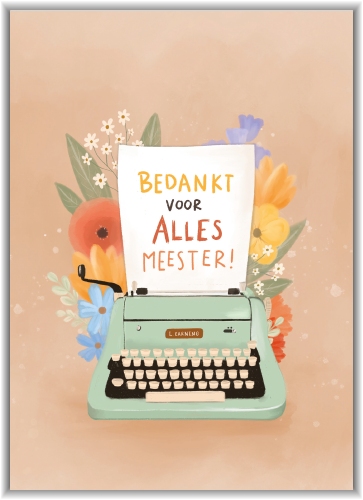 Kaartje A7 Bedankt voor alles meester!
