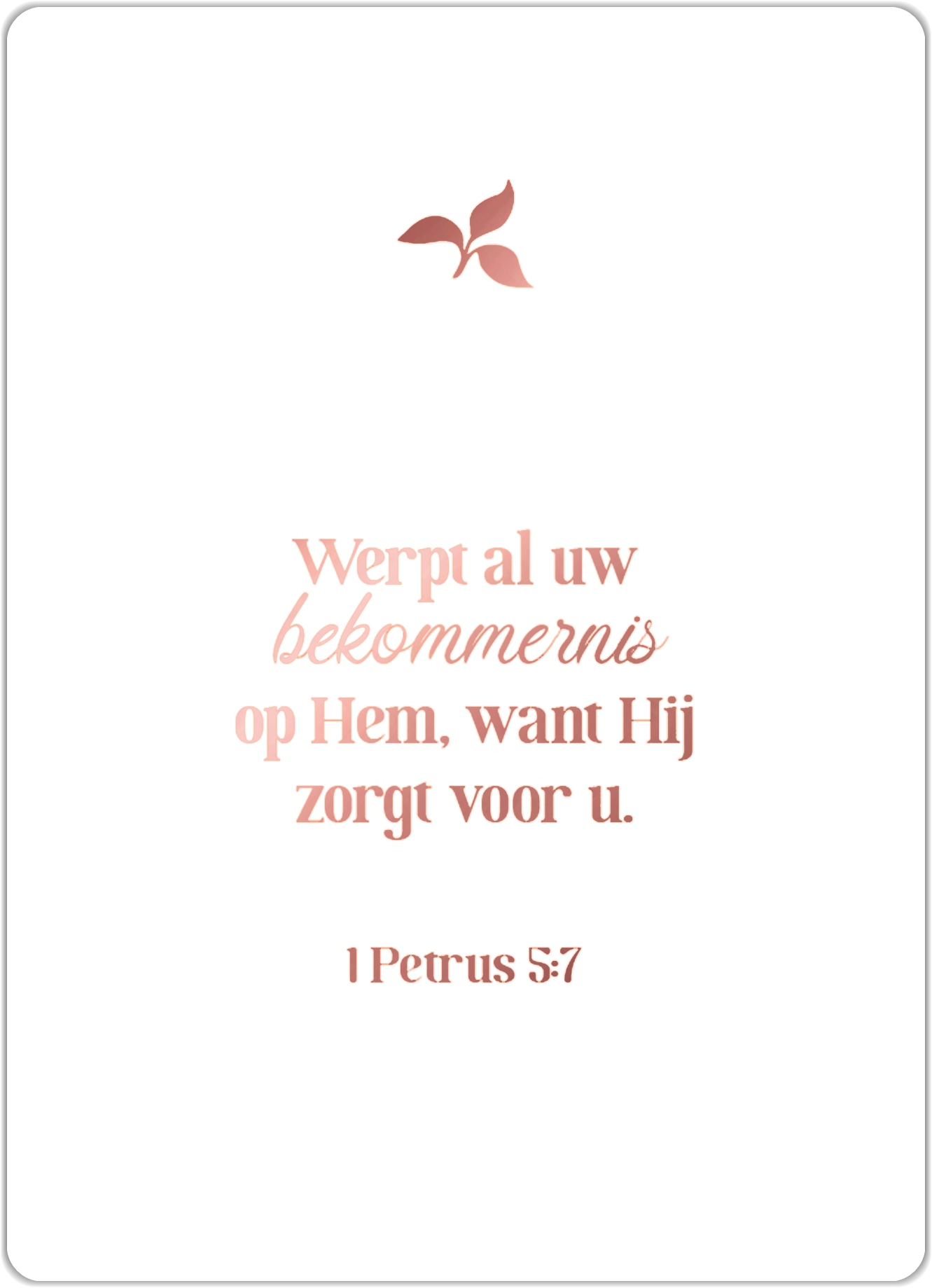 Werpt al uw bekommernis op Hem