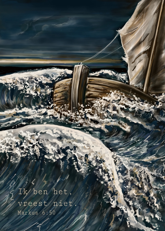 Canvas op hout Ik ben het, vreest niet.