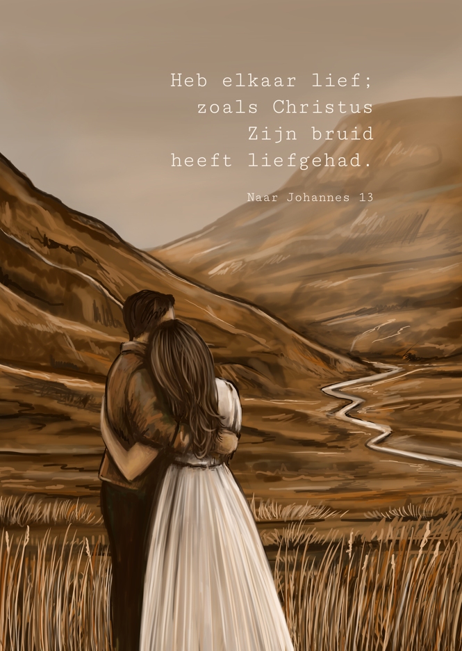 Canvas op hout Heb elkaar lief