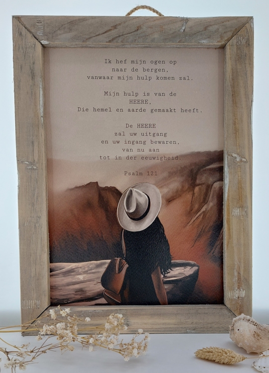 Schilderij A4 Ik hef mijn ogen op