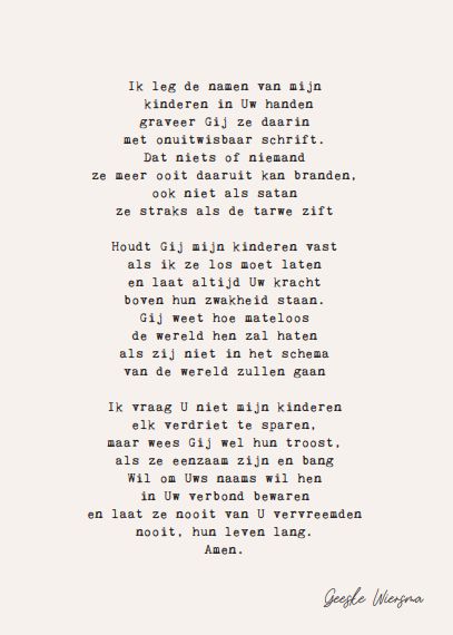 Ik leg de namen van mijn kinderen