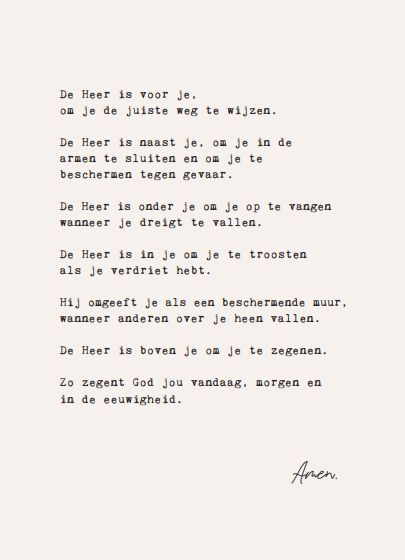De Heer is voor je