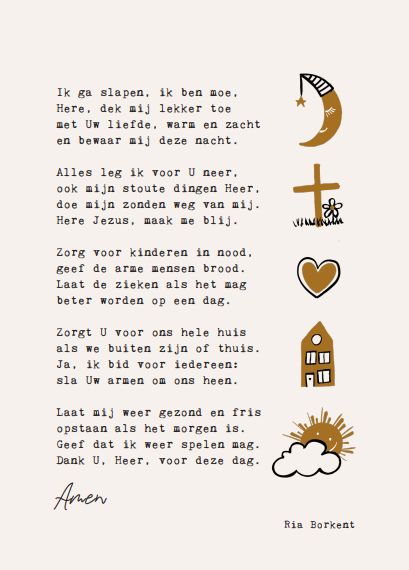 Ik ga slapen, ik ben moe