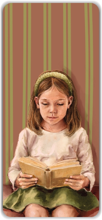 Boekenlegger lezend meisje