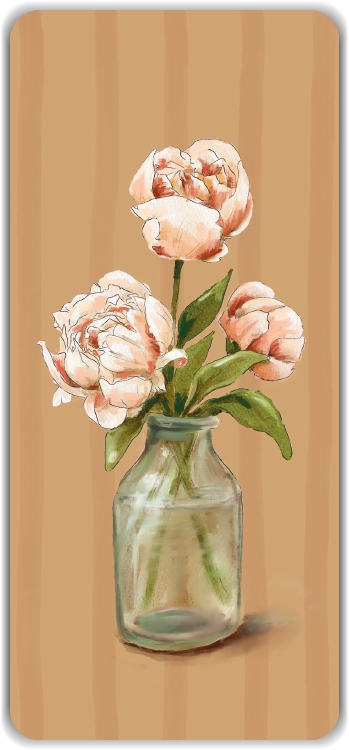 Boekenlegger pioenrozen in vaas