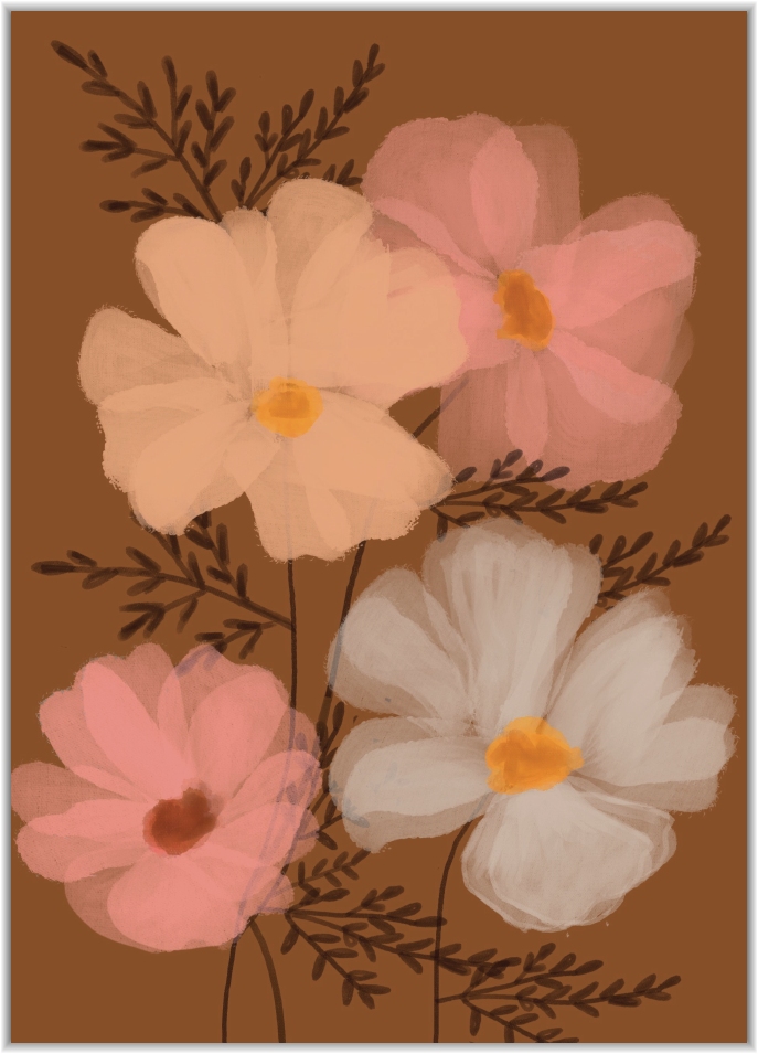 Poster A5 Bloem (Blanco)