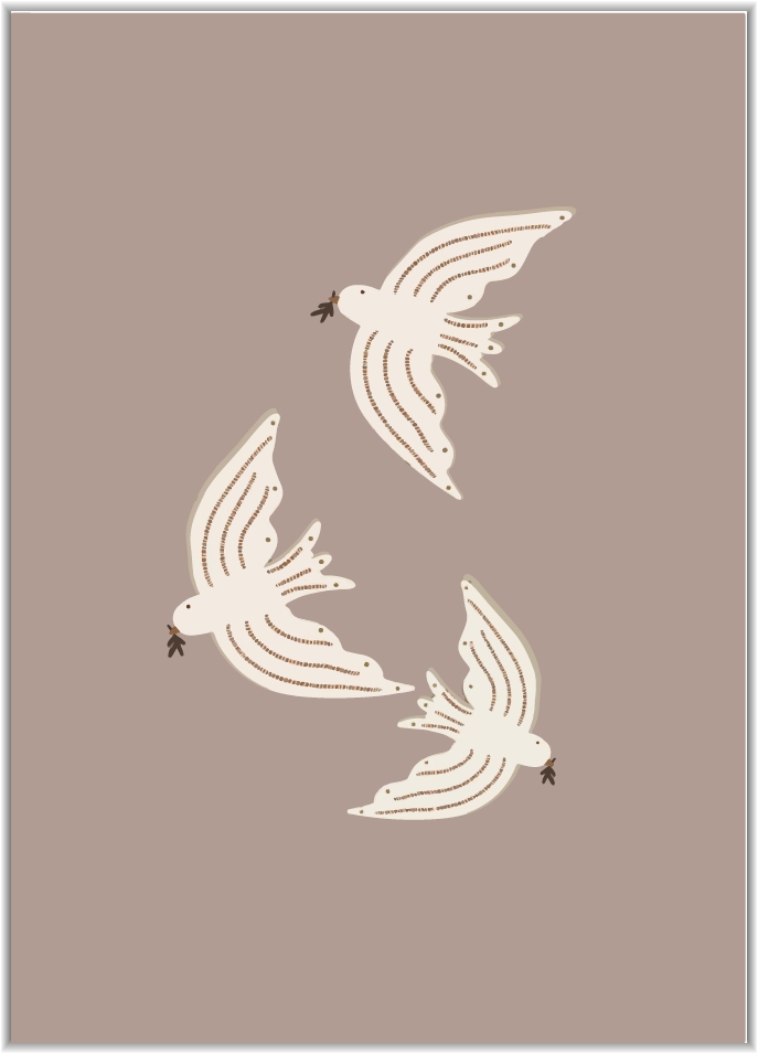 Poster A5 Duiven (Blanco)