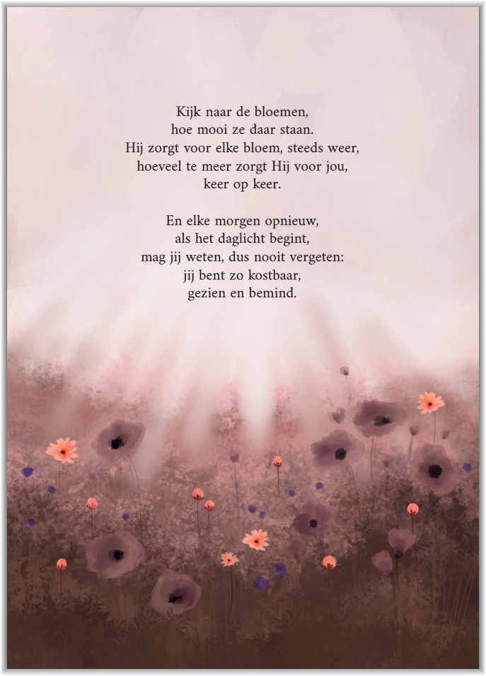 Poster A5 Kijk naar de bloemen