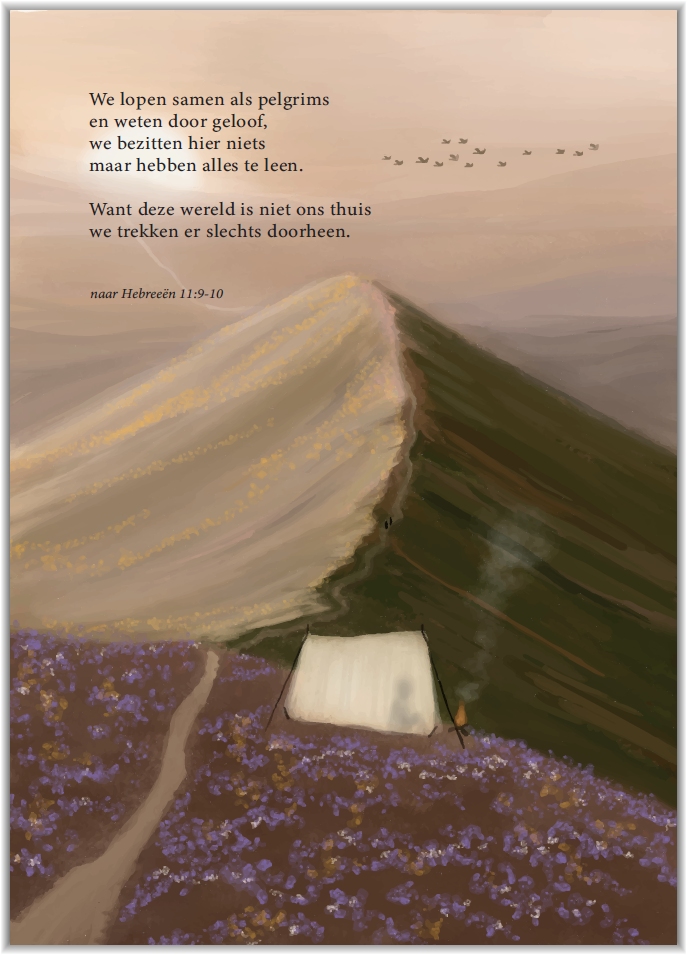 Poster A5 Als pelgrims