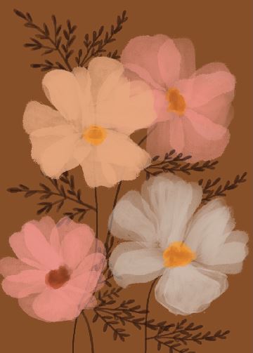 Poster A3 Bloemen (Blanco)