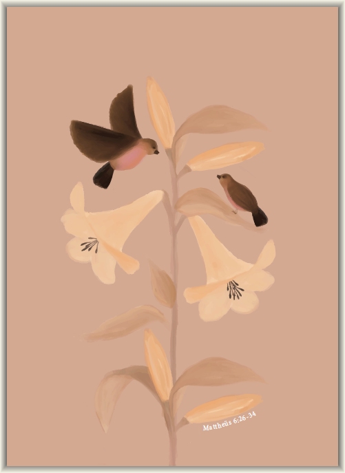 Lelies en musjes (Blanco)