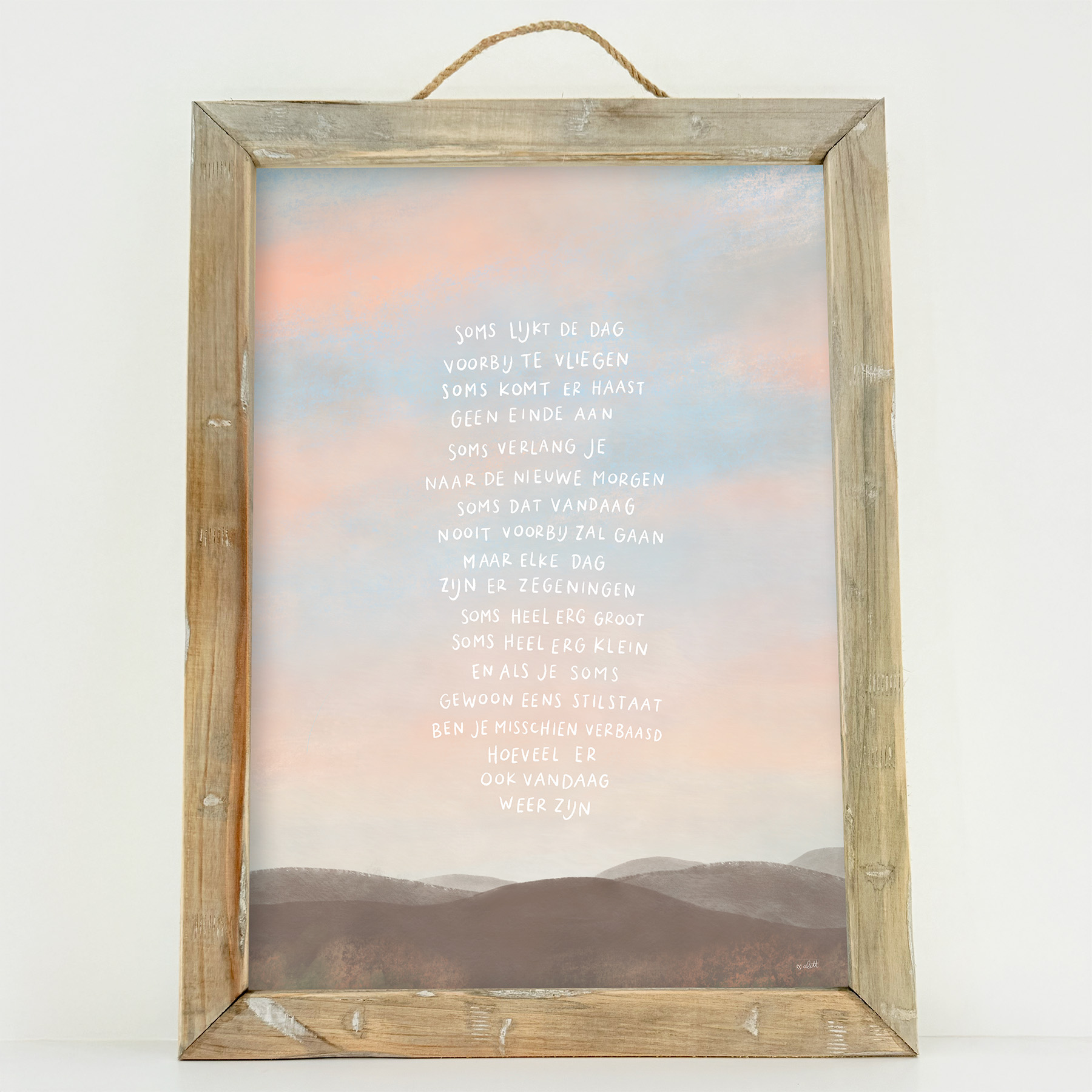 Schilderij A4 Soms lijkt de dag