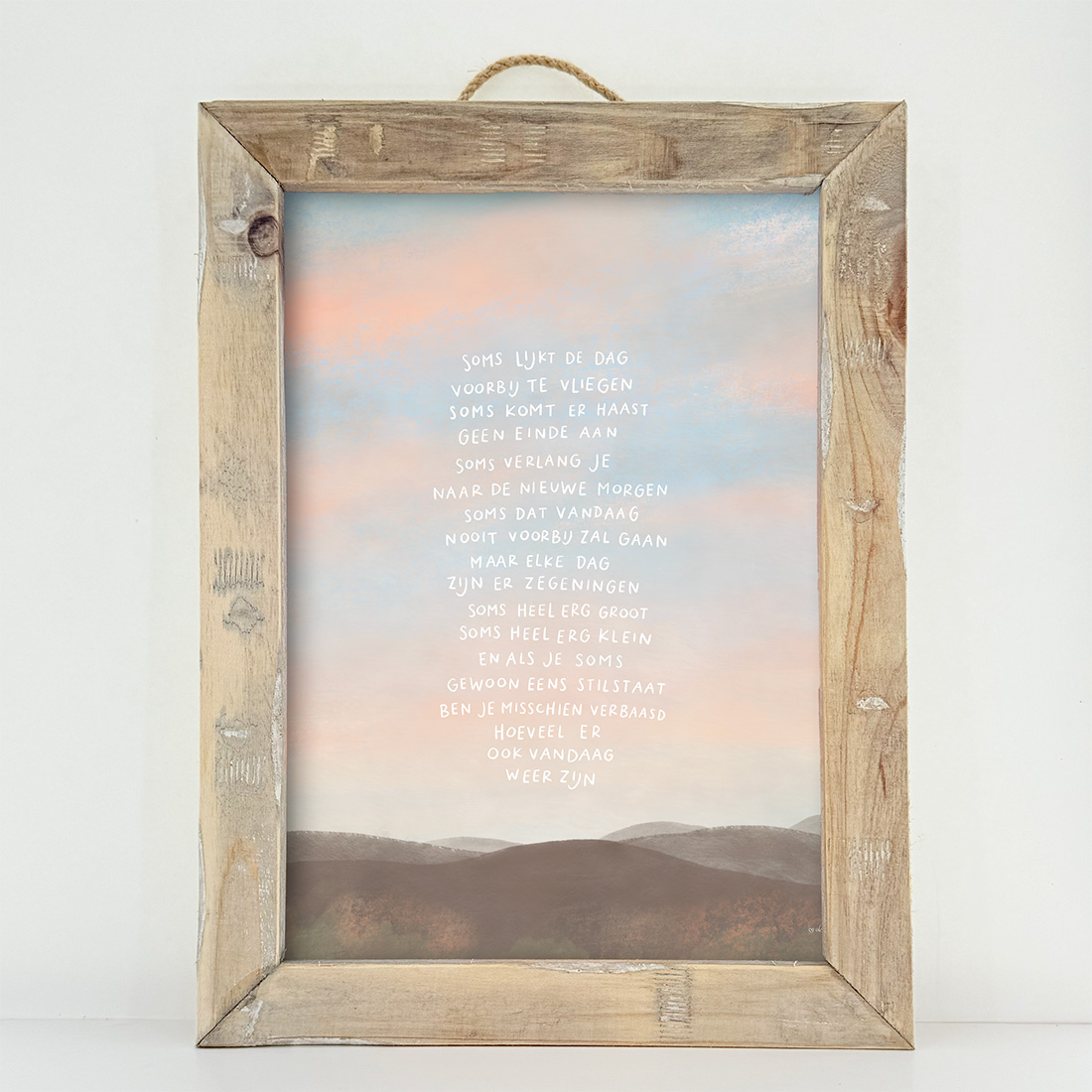 Schilderij A3 Soms lijkt de dag