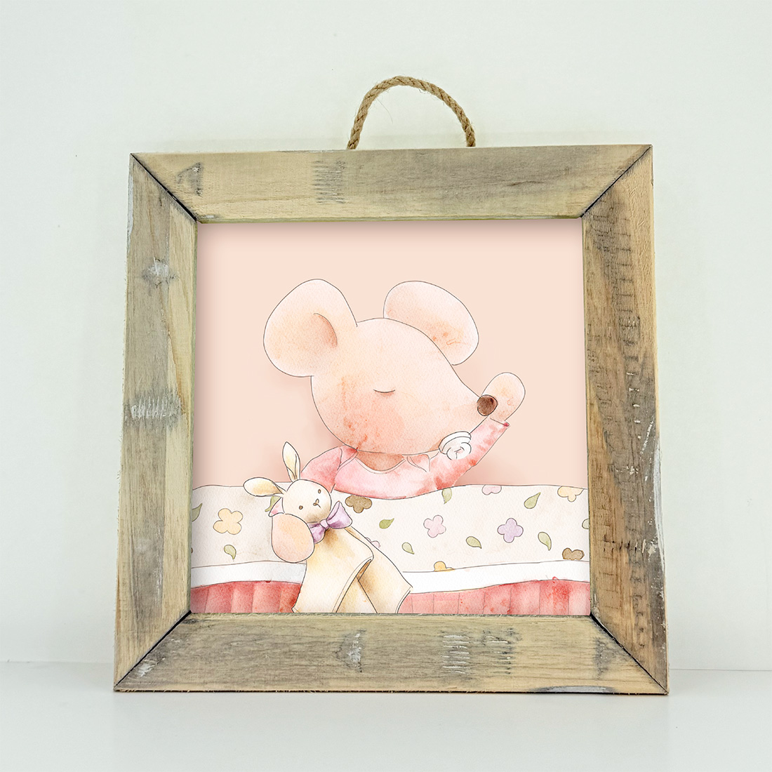 Schilderij Square Muisje meisje