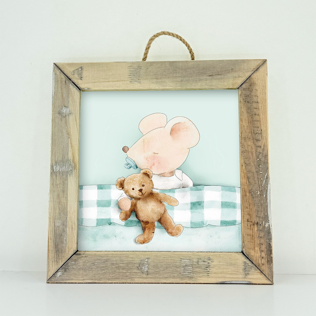 Schilderij Square Muisje jongen