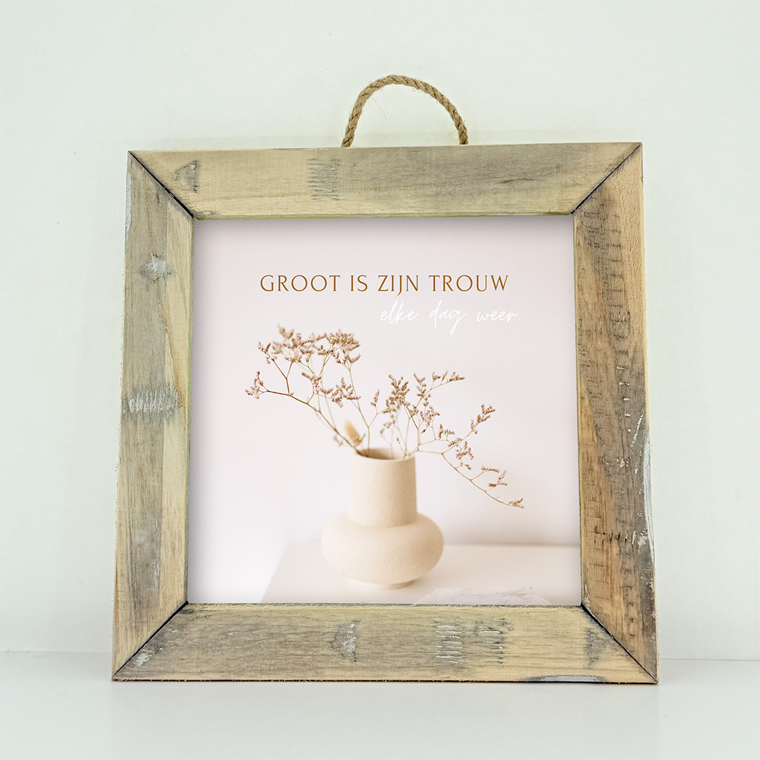 Schilderij Square Groot is Zijn trouw