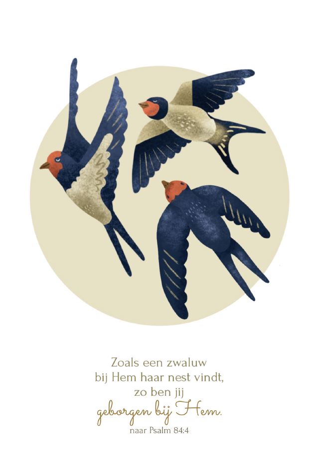 Zoals een zwaluw bij Hem haar nest vindt